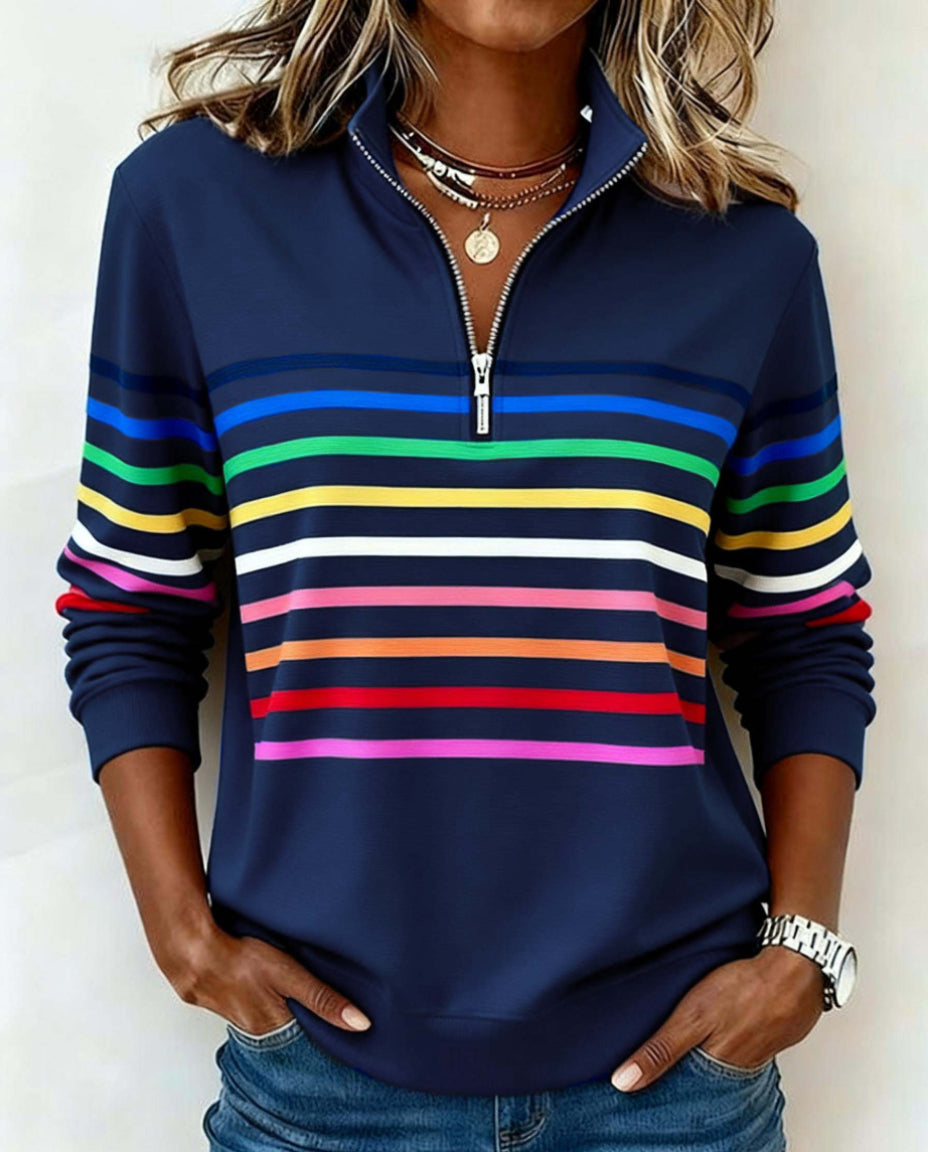 Maggie | Casual Multicolor Stripe Pullover