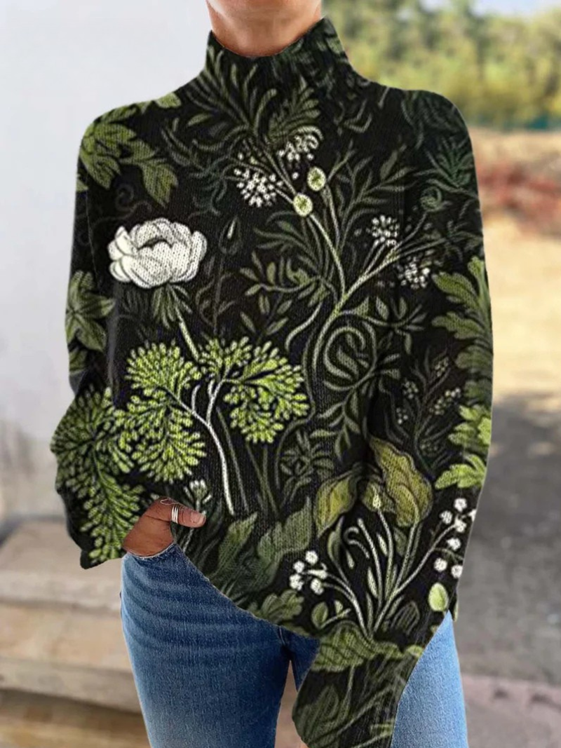 Willow | Botanical Floral Turtleneck