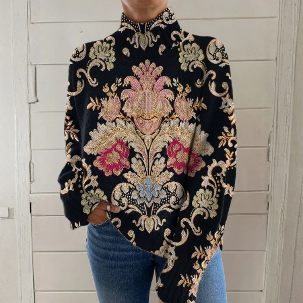 Harper | Vintage Floral Turtleneck